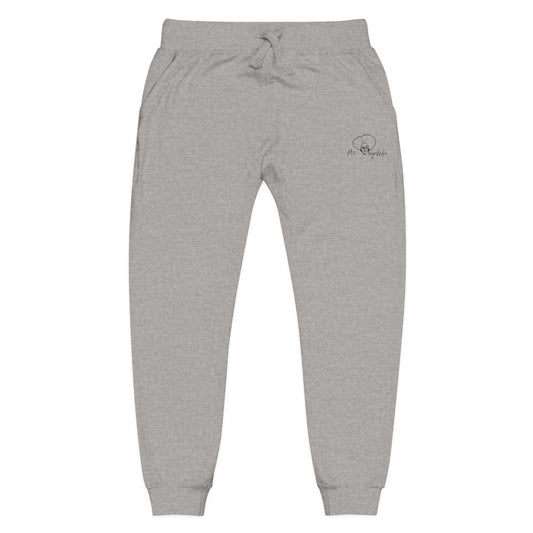 Embroidered Cozy Sweatpants — Minimal Line Bear Joggers
