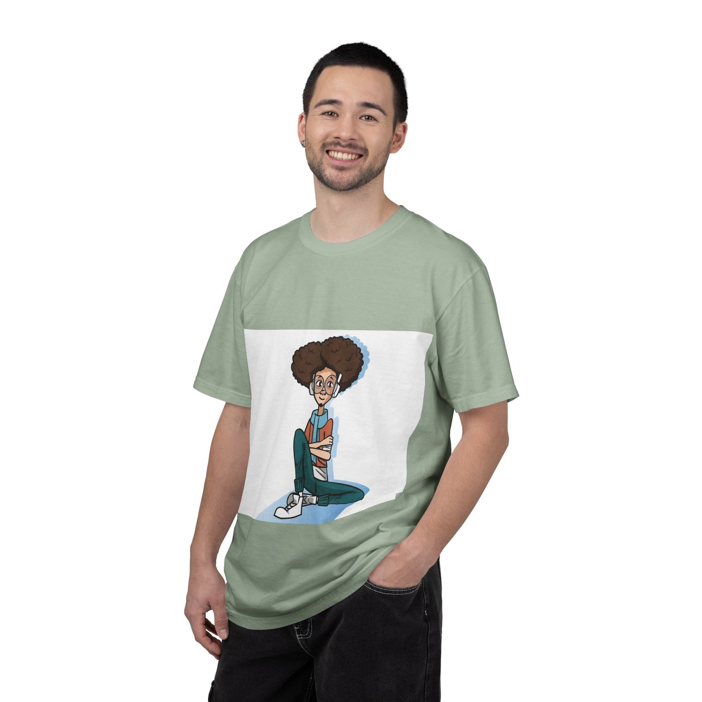 Cute Nerdy Cartoon Graphic T-Shirt