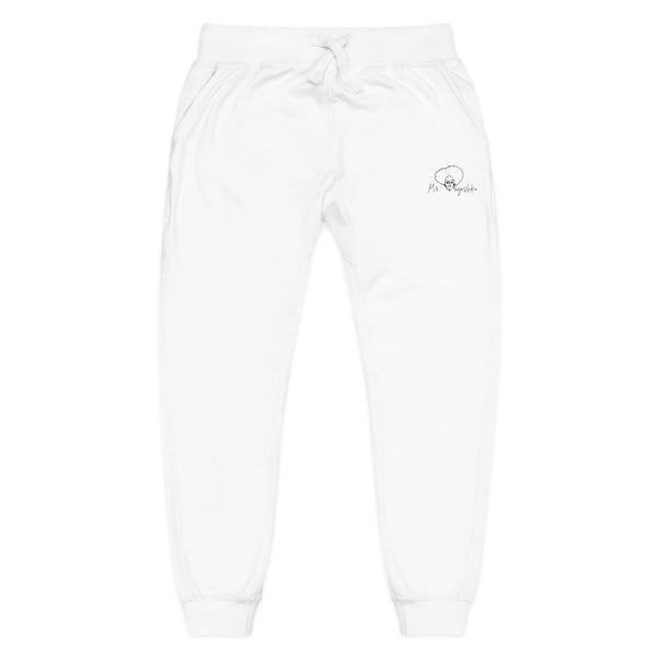 Embroidered Cozy Sweatpants — Minimal Line Bear Joggers
